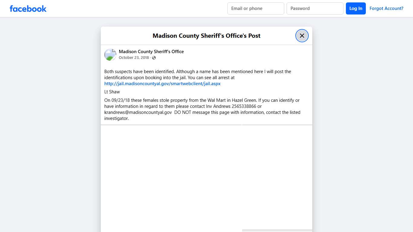 ‪ Both suspects have... - Madison County Sheriff's Office | Facebook